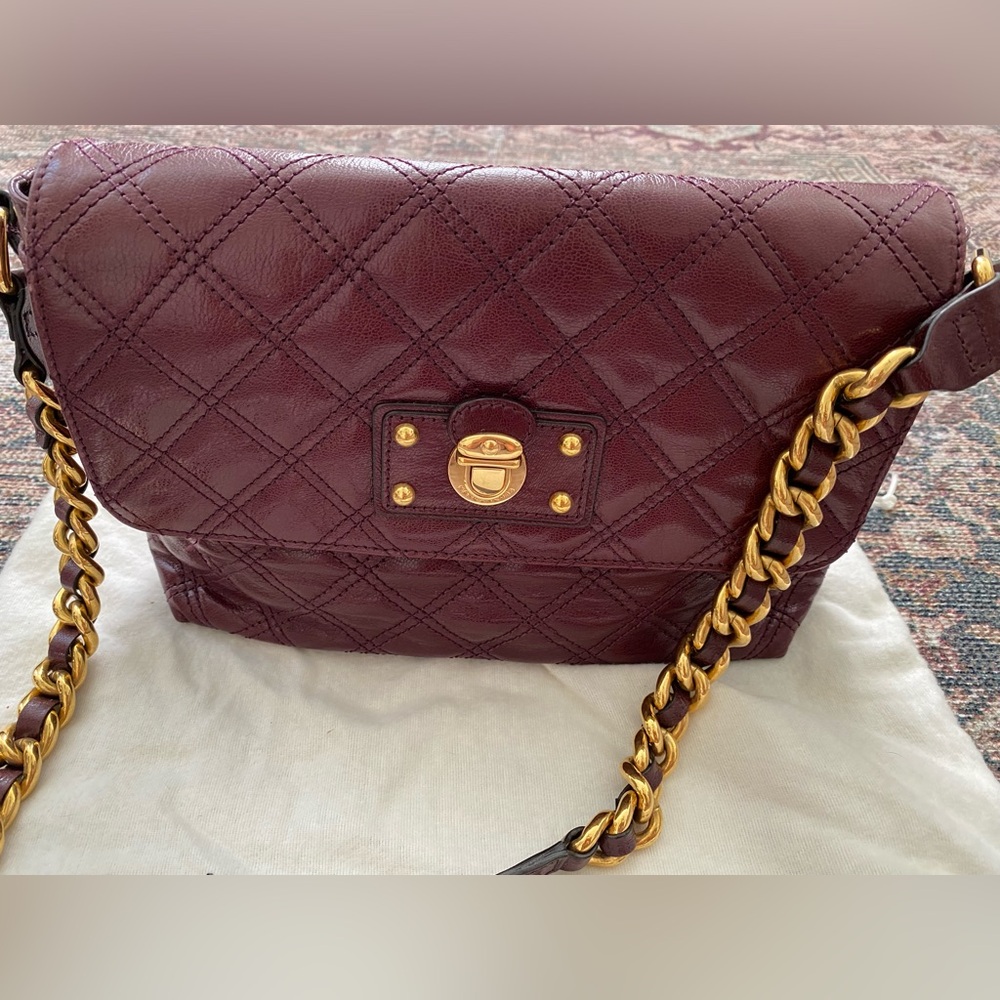 Authentic Marc Jacob’s Burgendy Quilted Leather Shoulder Bag